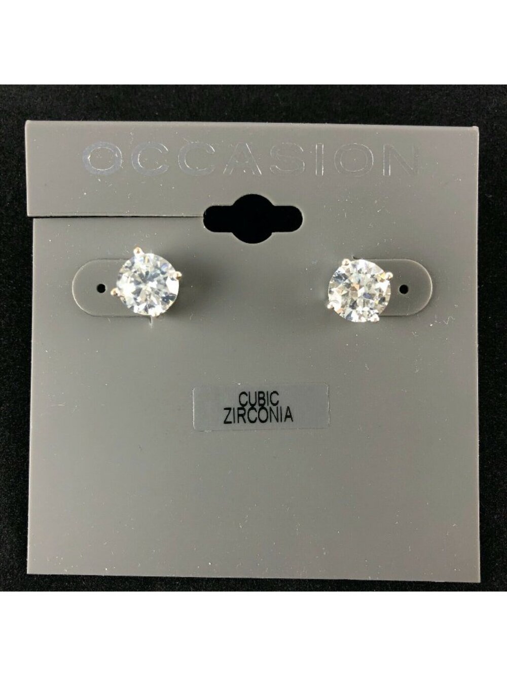 Kohl's Occasion Earrings Cubic Zirconia 5/16" Silver-tone Studs
